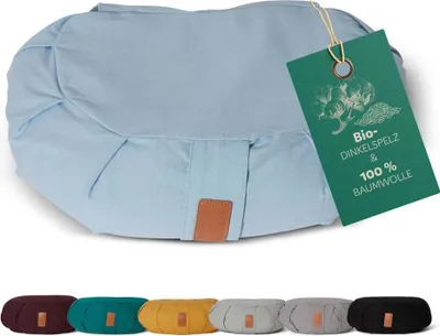 Produktbild von #DoYourYoga Yoga-Kissen Ganesh gefüllt mit -Buchweizenschalen Meditation Yoga Zen Körper Entspannung Geist Sitzkisssen waschbar Halbmond 45x30x14