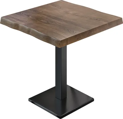 Produktbild von PMD | Bistro Baumkanten Tisch | Quadratisch | 80 x 80 x 77 cm | Walnuß / Schwarz | Bistrotisch Gastro Tisch