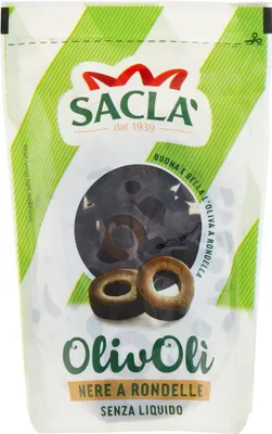 Produktbild von Olivoli Nere Rondel schwarze geschnittene Oliven 75g - Sacla