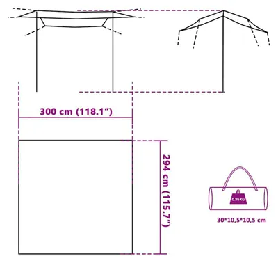 Produktbild von vidaXL Tarp Blau 300x294 cm Wasserdicht