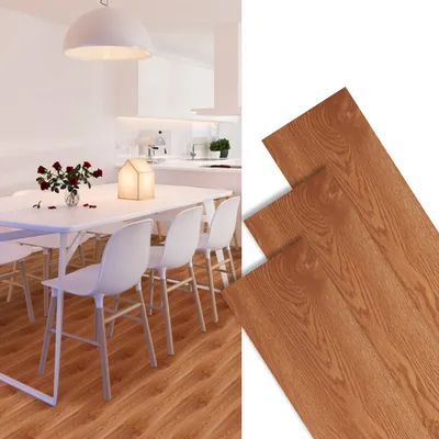 Zdjęcie produktu dla Wykładzina podłogowa Jayseuw z PVC, samoprzylepna podłoga winylowa z efektem drewna, 28 płytek winylowych (4 m²), samoprzylepne płytki podłogowe, odporne na zużycie i wodę, do salonu i kuchni, klasyczny dąb