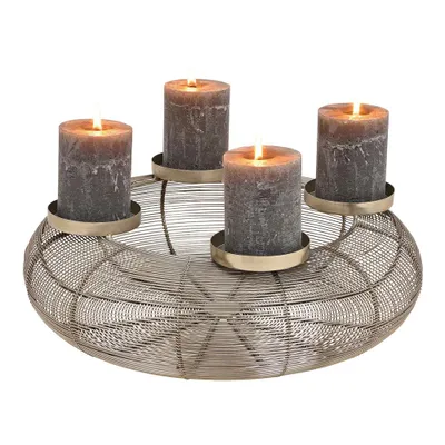 Produktbild von Wurm Adventskranz aus Metall,Silberfarben,38x13x38 cm