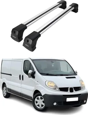 Image de Barres de toit transversales pour Renault Trafic 2001-2014 Aluminium Gris