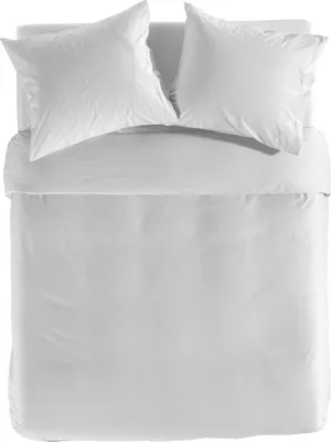 Productafbeelding van Yellow Dekbedovertrek Katoen Chambray - white 200x200/220cm