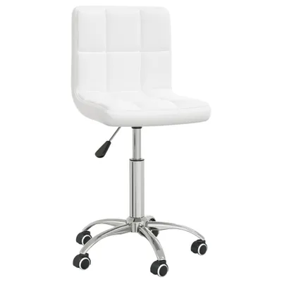 Image de vidaXL Chaise de bureau Pivotante Blanc Similicuir