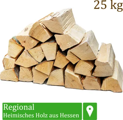A pile of cut firewood logs.