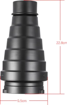Obrázok produktu pre Sada 5 ks kovových kužeľových difúzorov s voštinovou mriežkou a farebnými filtrami, pre štúdiové blesky Bowens, fotografovanie s monosvetlom