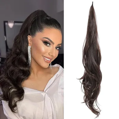 Produktbild von Predlžovanie do chvosta tmavohnedá - Predlžovanie vlasov - Predlžovanie do chvosta - Predlžovanie vlasov - Príčesok - 80 cm