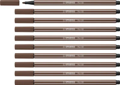 Immagine prodotto di Pennarello premium - STABILO Pen 68 - Confezione da 10 - umbra