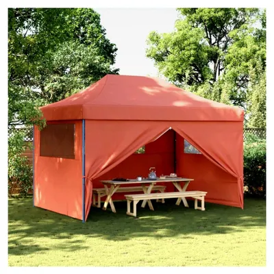 Produktbild von Faltbares Party- und Gartenzelt mit 4 Seitenteilen, Pavillon für Hochzeit, Festival und Party, Terrakottarot