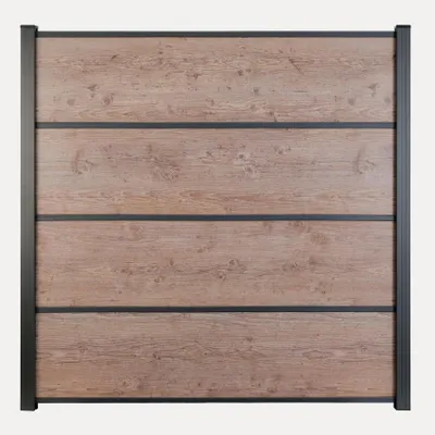 Produktbild von Hauptelement GroJa Belfort HPL Stecksystem ohne Pfosten 180 x 180 cm Holzoptik