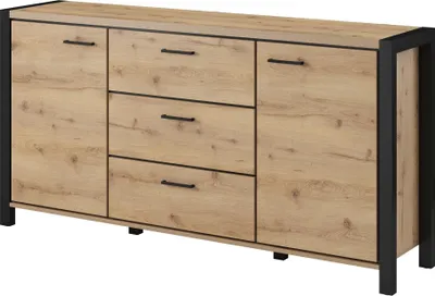 Productafbeelding van Furniture24 Dressoir Aktiv 26, Kommode 180x91x41 cm, 2 deuren, 3 lades, ladekast, woonkamerkast