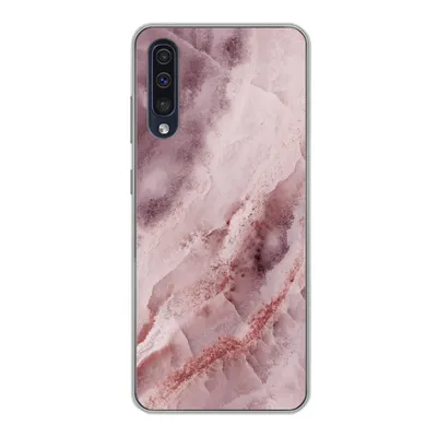 Produktbild von MuchoWow® Handyhülle Schutzhülle Hülle für Samsung Galaxy A30s Naturstein - Rosa - Luxus Silikon Softcase Handy Hülle - Karteninhaber