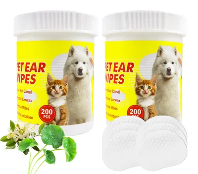 Productafbeelding van 400 stuks oorverzorging vingerpads voor honden en katten