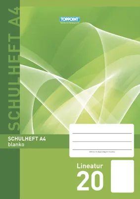 Produktbild von Schulheft DIN A4 Lineatur 20 blanco