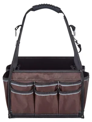 Obrázok produktu pre SucceBuy, otvorená brašňa na náradie, 31x31x41 cm, úložná brašňa s 15 vnútornými a 30 vonkajšími priehradkami, robustný organizér náradia vyrobený z vodeodolného polyesteru, s ramenným popruhom a rúčkou, nosná brašňa pre remeselníkov