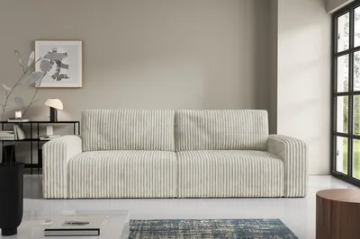 Produktbild von Furnisell Cord Schlafsofa Sofa mit Bettkasten "FANO", Cremig