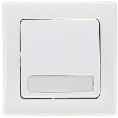Produktbild von ChiliTec 22549 DELPHI Taster mit Namensschild 0-250V/ 10A, inkl. Rahmen, UP, weiß