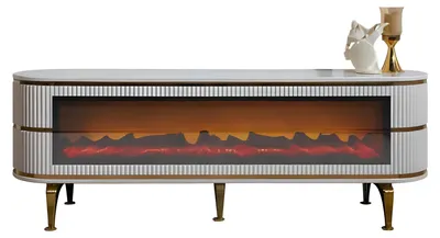 Immagine prodotto di Mobile TV moderno con camino LED, cambio colore, Bluetooth e telecomando