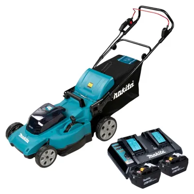 Produktbild von Makita DLM 480 Z Akku Rasenmäher 36 V ( 2x 18 V ) 48 cm 62 l + 2x Akku 9,0 Ah + Ladegerät