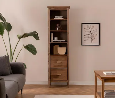 Produktbild von Dunkelbraune Wohnzimmer Vitrine Moderne Ausstellungsschrank Schauvitrine