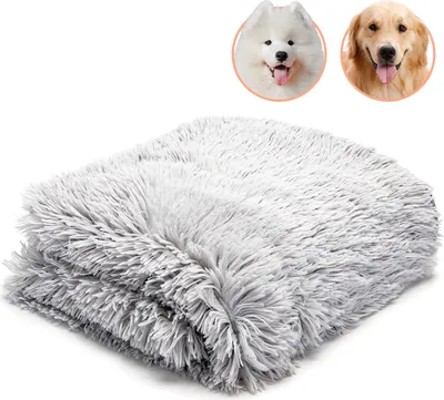 Produktbild von Hundedecke Weiche Fleecedecke Waschbare Deck für Haustier Hunde Katzen Welpen Weiche Warme Matte, Grau 120*100cm