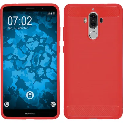Produktbild von PhoneNatic Case kompatibel mit Huawei Mate 9 - rot Silikon Hülle Ultimate + 2 Schutzfolien
