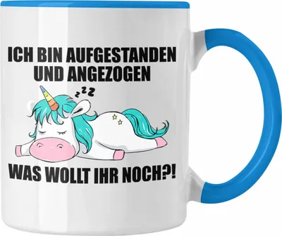 Produktbild von Trendation - Faule Kollegin Geschenk Arbeitskollege Lustige Tasse mit Spruch (Blau)