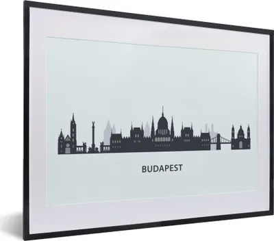 Produktbild von MuchoWow® MuchoWow® Gerahmtes Poster Budapest - Skyline - Europa 40x30 cm - Poster mit zchwarzem Bilderrahmen - Bilderrahmen - Poster im Rahmen