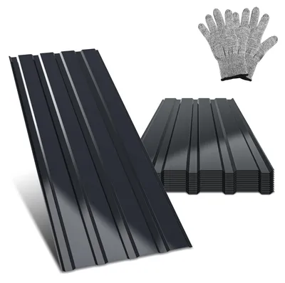 Produktbild von Vigevee 12 Stück Profilblech Dachblech 115 x 45 cm, 0,25 mm, Anthrazit, für Gartenhaus und Carport