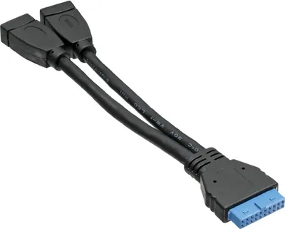 Obrázok produktu pre InLine 33445I 2x USB A 19 pin čierny