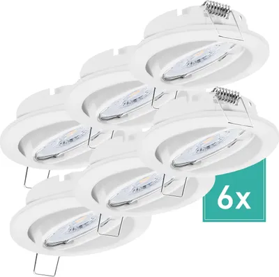 Produktbild von 6er Set Oktaplex Einbaustrahler schwenkbar inkl. LED Modul 3.000K warmweiß - Deckenspot Weiß