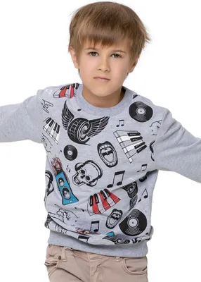 Produktbild von Jungen-Sweatshirt Music  - Graumeliert - 128
