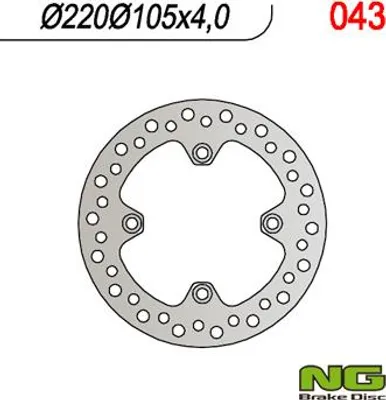 Produktbild von Ng Bremsscheibe Hinten Für Honda Xl 125V Varadero '01-'13, Xr 400 '95-05, Xr 250 '91-04, Cbr 125 R '03-'17, Crf 230 '07-12, Suzuki