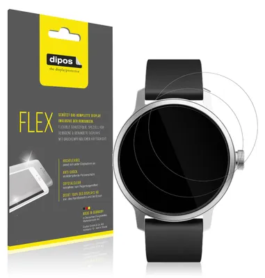 Produktbild von 2x Schutzfolie für Withings Scanwatch 42mm Gen. 1 Folie, 100% Displayabdeckung, dipos Flex