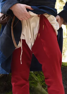 Produktbild von Mittelalter-Beinlinge mit Nestelbändern, rot - Mittelalterhose Wikingerhose Kostüm Verkleidung Größe: XXL