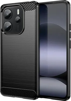 Produktbild von Hülle für Xiaomi Redmi Note 14 4G - Phonesta Carbon Silikon Back Cover - Schwarz