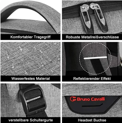 Obrázek produktu pro MODFU Batoh na notebook 15,6" 36L – voděodolný, s USB nabíjením, proti krádeži, školní batoh, Modrý