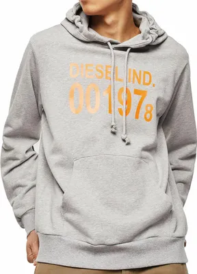 Produktbild von Diesel S-Girk-Hood Herren Sweatshirt Hoody Kapuzenshirt Grau