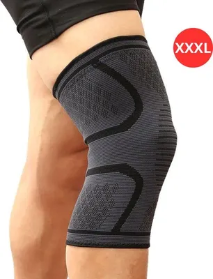 Zdjęcie produktu dla Opaska stabilizująca kolano do treningu siłowego – opaska kompresyjna na kolano – dla kobiet i mężczyzn – czarna – rozmiar XXXL