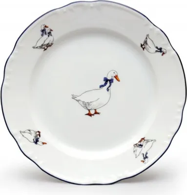 Image de Thun 1794 Assiette à dessert, oies, 17 cm, porcelaine tchèque, Constance, Thun