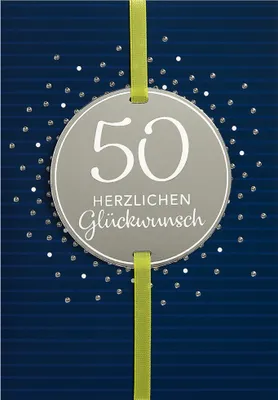 Produktbild von 50 Geburtstag Glückwunschkarte im Format 115x17cm mit Umschlag