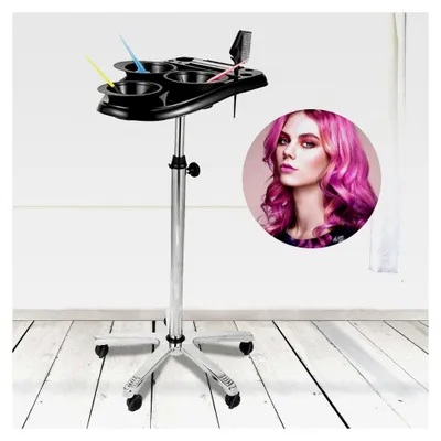 Produktbild von Friseursalon Werkzeugwagen Farbwagen Friseur Trolley Arbeitswagen Rollwagen Kosmetikwagen Einrichtung Salonhilfe Schwarz 70-105 cm