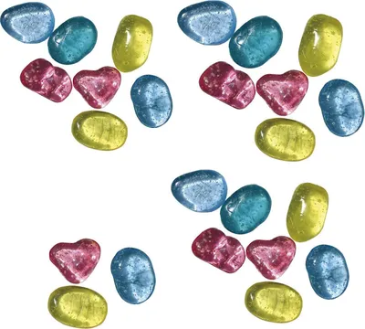 A collage of colorful glass stones.