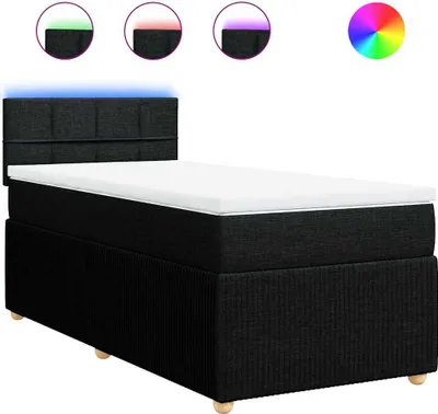 Produktbild von vidaXL Boxspringbett mit Matratze Schwarz 100x200 cm Stoff