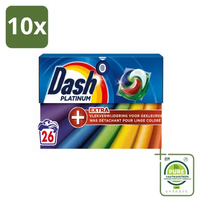 Produktbild von 10 x Dash 4in1 Pods Color - Waschmittelkapseln mit Extra Fleckentfernung - Großpackung - 10 Stücke
