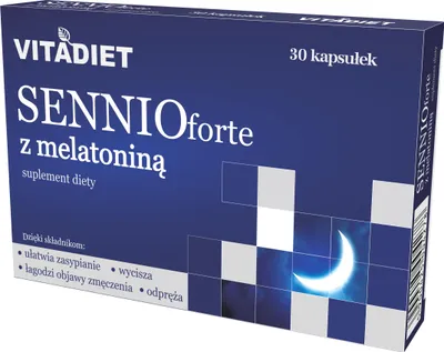 Produktbild von VITADIET Sennio forte mit Melatonin 30 Kapseln