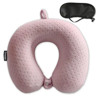 Produktbild von Nackenkissen Reise U-förmig Memory Foam Rosa Nackenstütze Tragbar