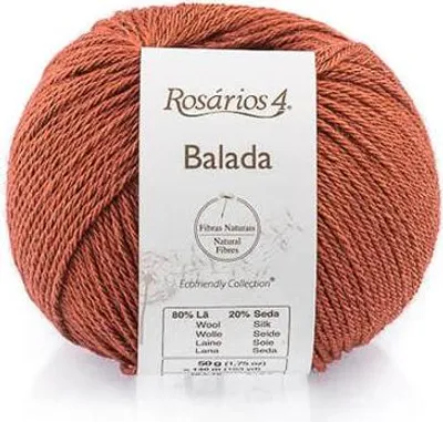 Produktbild von Rosarios 4 Balada Wolle 09 Ziegel: Weich & Warm, 80% Wolle, 20% Seide, Perfekt für Strickprojekte