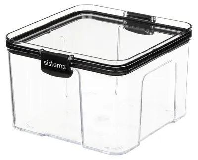 Image de Contenant hermétique empilable de 1,4 litre - Transparent - Empilable | Avec couvercle | Hermétique | Sans BPA